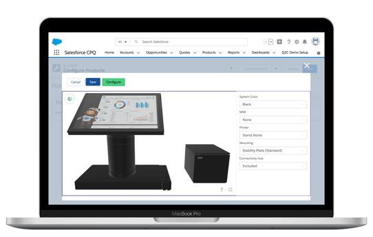 Screenshot of product customization in Salesforce CPQ